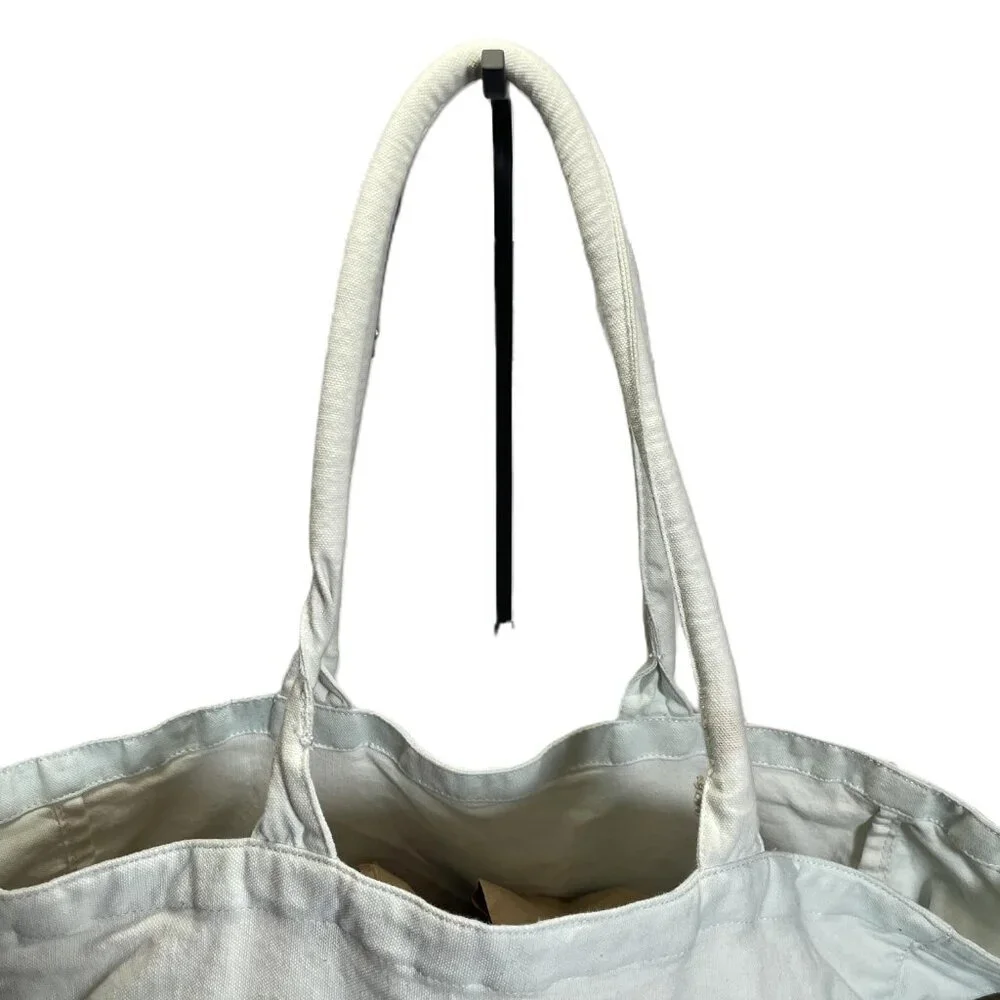 Athleta Tote Bag Blue Ombre Large Cotton Canvas Shopping Bag 19x13 Athleisure
